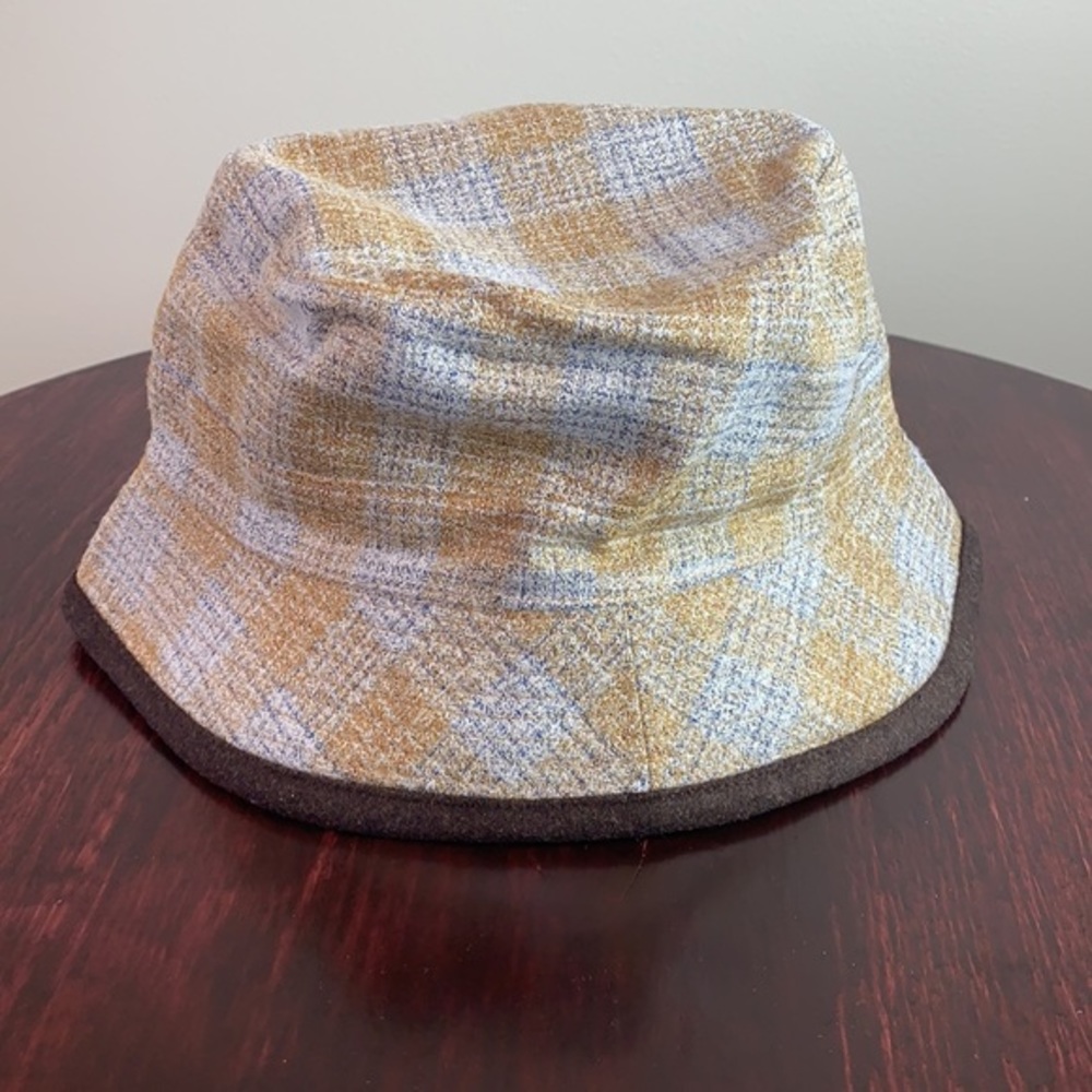 Reversible Brown / Plaid Print Bucket Hat - Picture 4 of 5